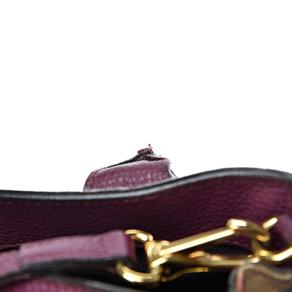 Burberry Derby Calfskin House Check Medium Banner Tote Dark Plum 24 of 27