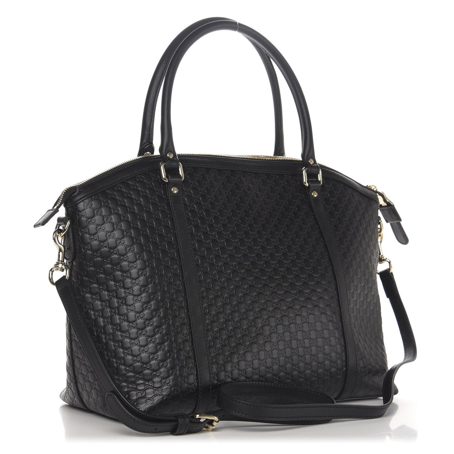 Soft Microguccissima Dome Satchel Black