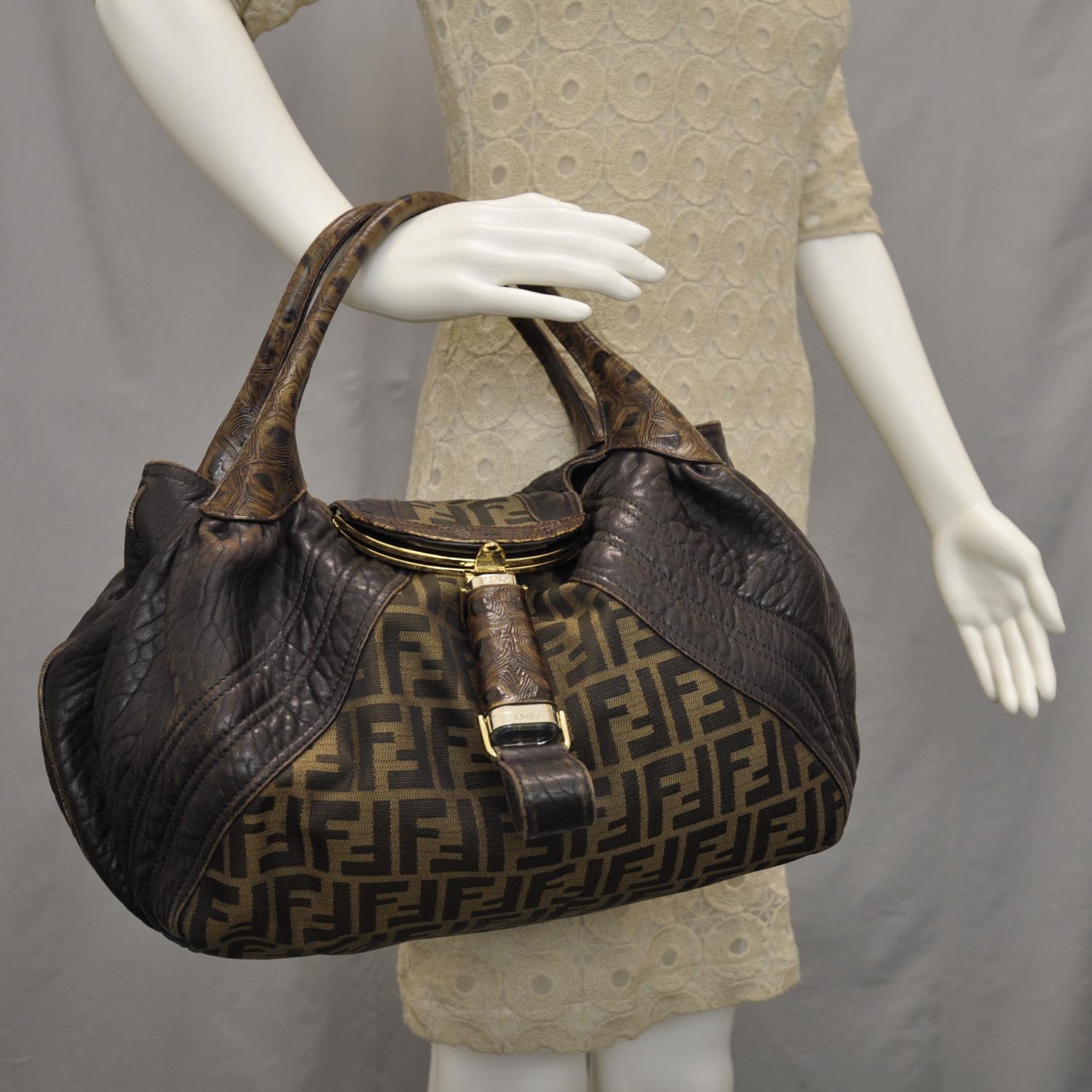 Fendi Zucca Nappa Nuvolata Vitello Tortuga Spy Tobacco Moro 2 of 11