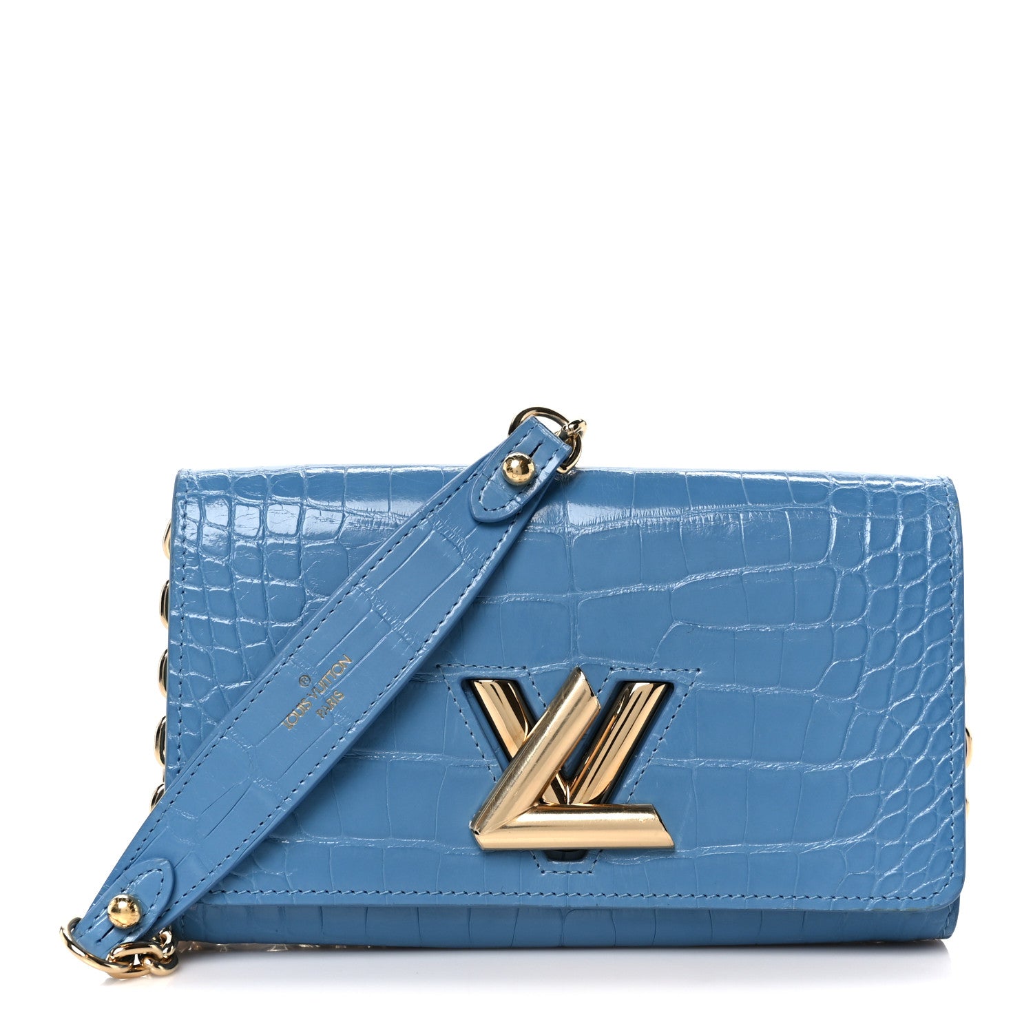 Louis Vuitton Crocodile Twist Chain Wallet Bleuet 1 of 10