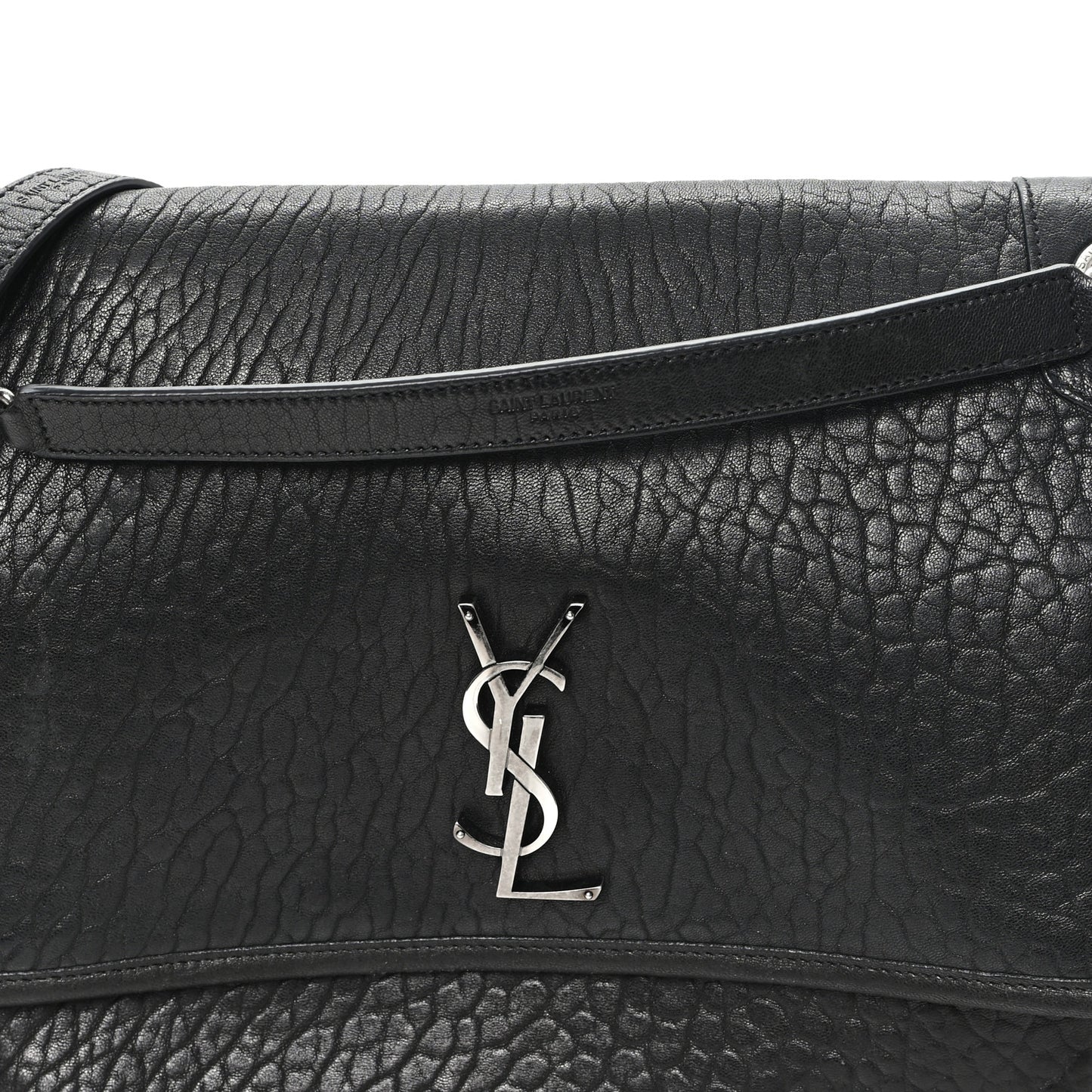 Grained Lambskin Monogram Large Niki Chain Satchel Black
