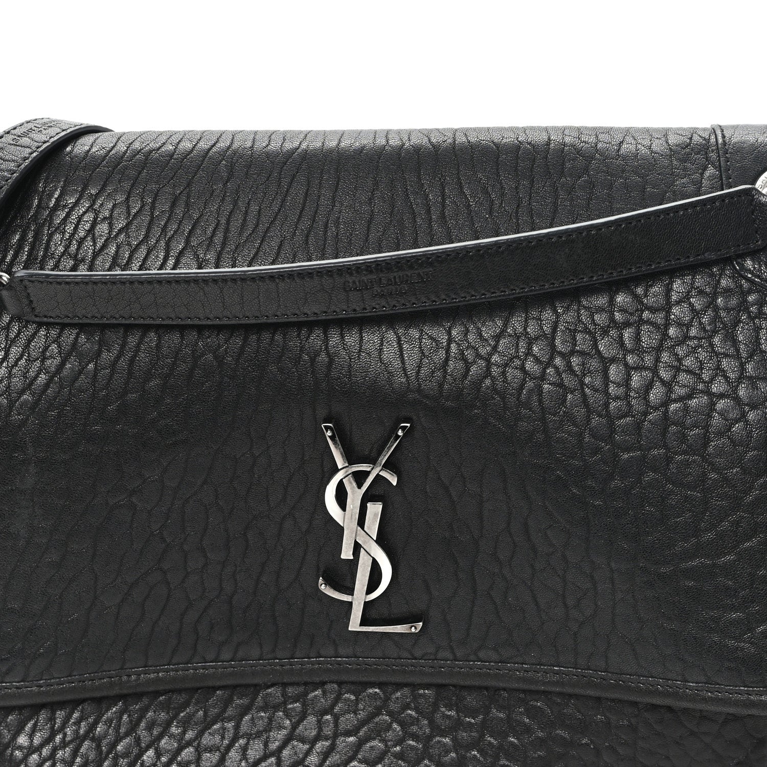 Saint Laurent Grained Lambskin Monogram Large Niki Chain Satchel Black 8 of 10