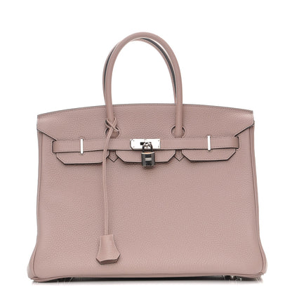 Hermes Taurillon Clemence Birkin 35 Glycine 1 of 7