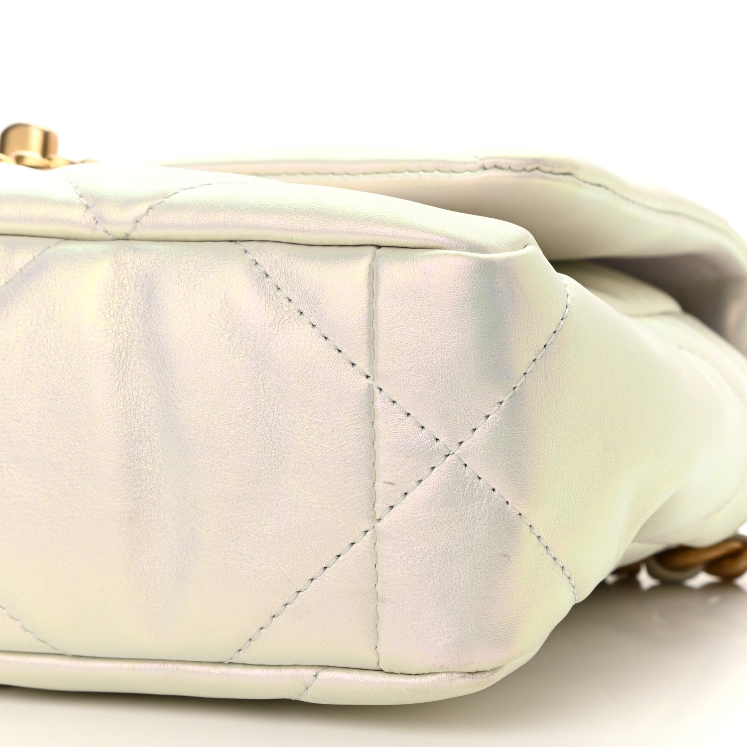 Chanel Iridescent Calfskin Quilted Medium Chanel 19 Flap White 10 of 10