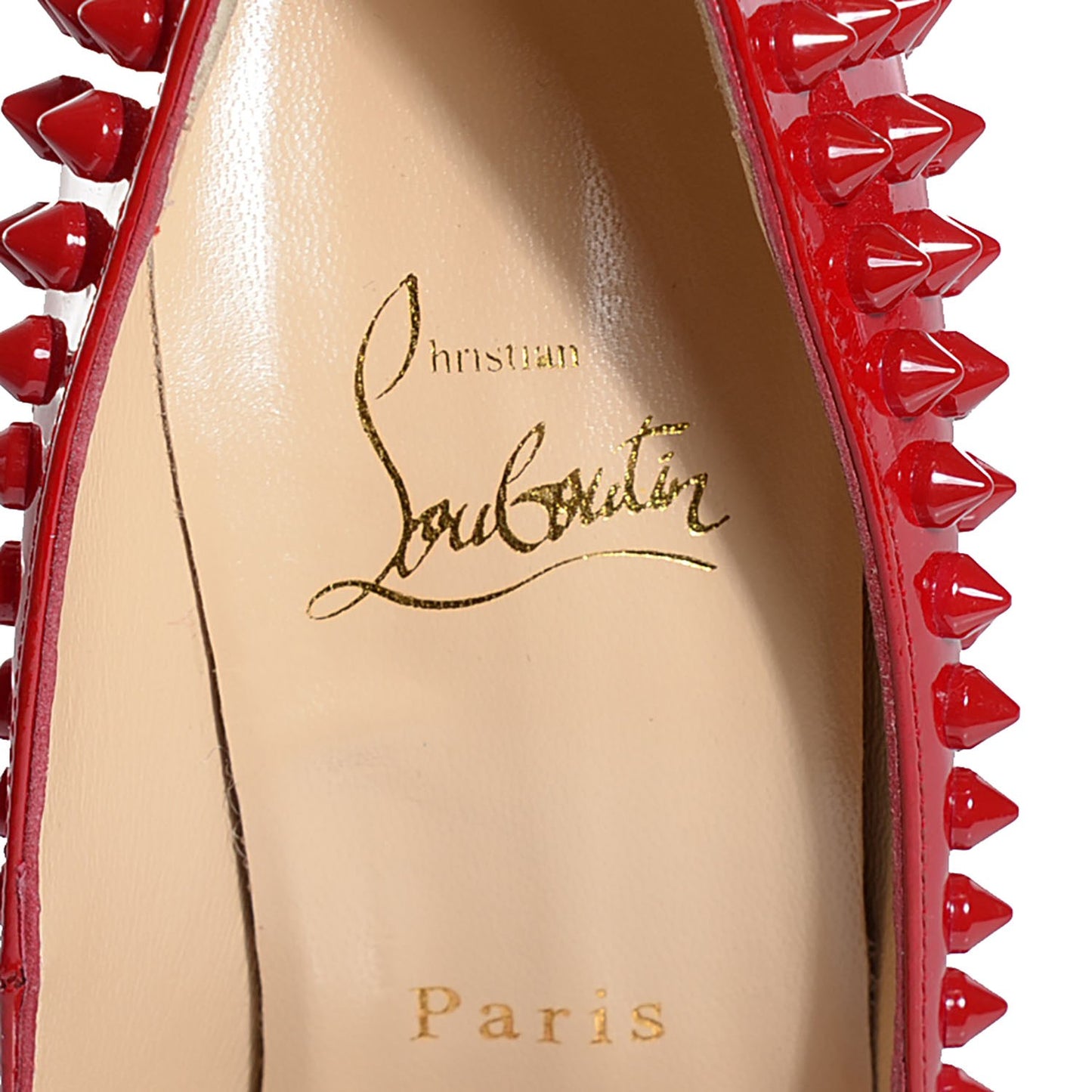 Patent Lady Peep Spikes VIP 150 Pumps 37 Red