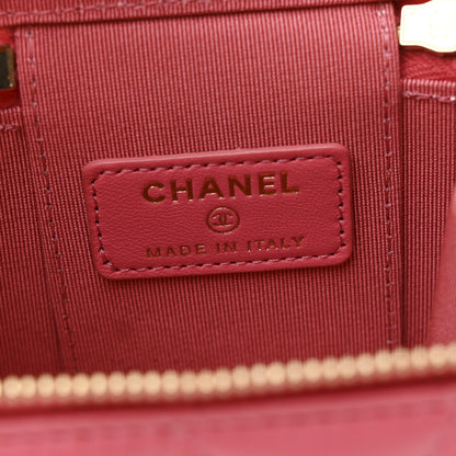 Chanel Lambskin Quilted Pearl Crush Mini Vanity Case With Chain Dark Pink 6 of 11