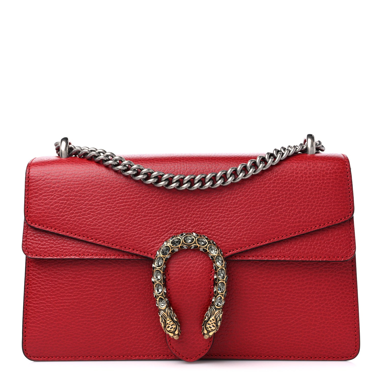 Gucci Dollar Calfskin Swarovski Crystal Small Dionysus Shoulder Bag Hibiscus Red 1 of 14