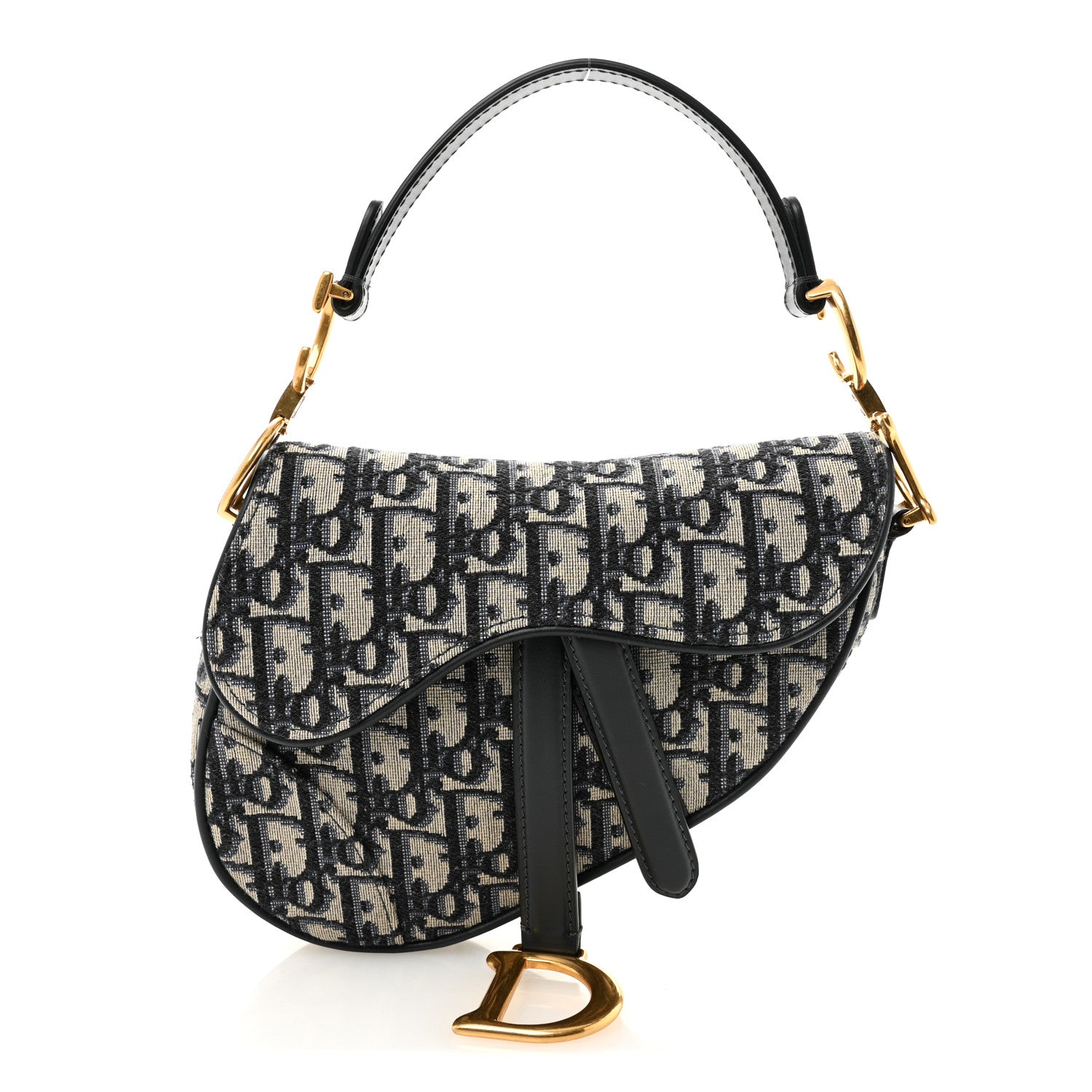 Christian Dior Oblique Mini Saddle Bag Blue 1 of 9
