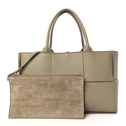 Bottega Veneta Grained Calfskin Maxi Intrecciato Small Arco Tote Taupe 1 of 9
