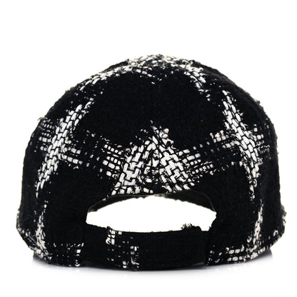 Chanel Tweed Cap Hat M Black White 5 of 7