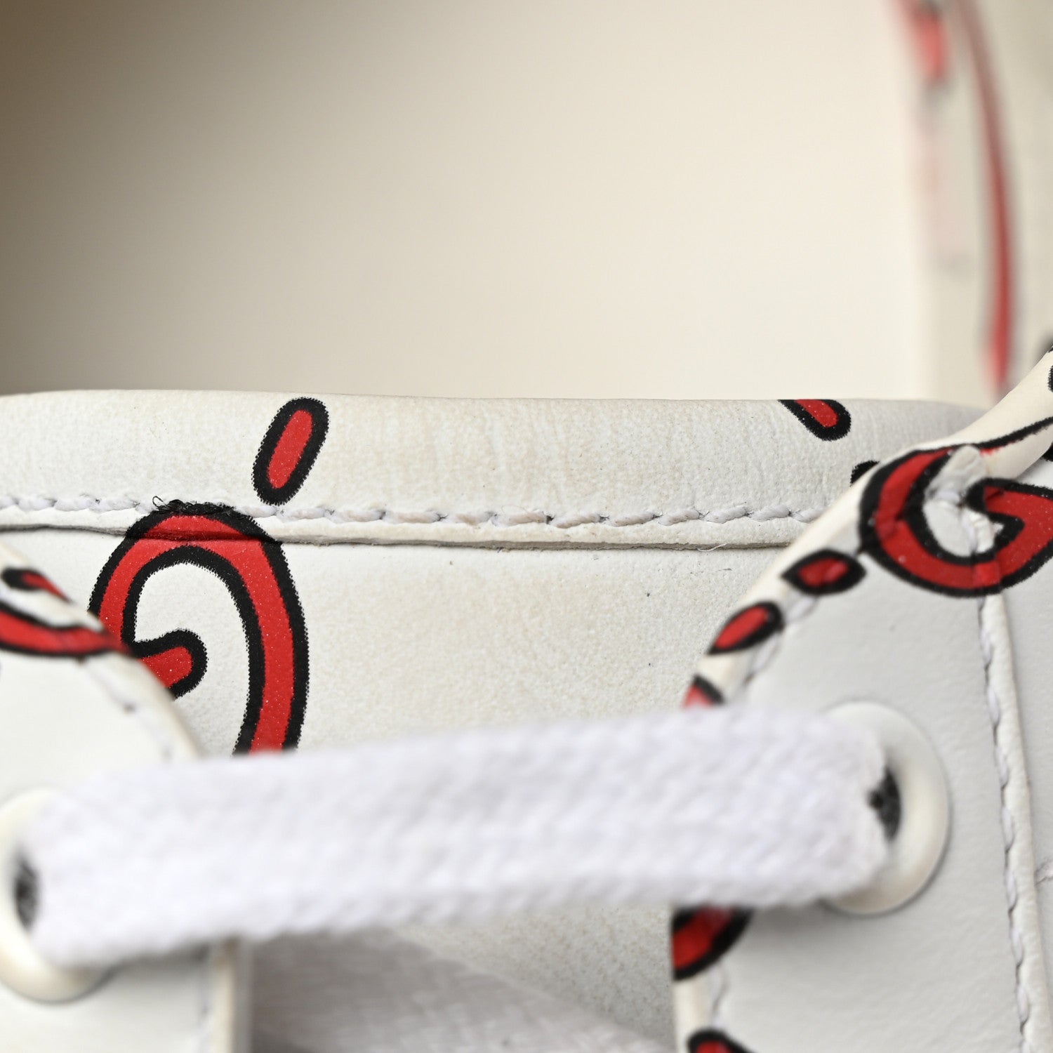 Gucci Calfskin GucciGhost Print Womens Ace Sneakers 39.5 White Hibiscus Red 16 of 16