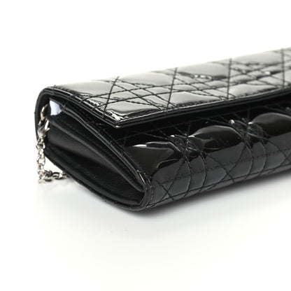 Christian Dior Patent Cannage Rendez-vous Chain Wallet Black 7 of 8
