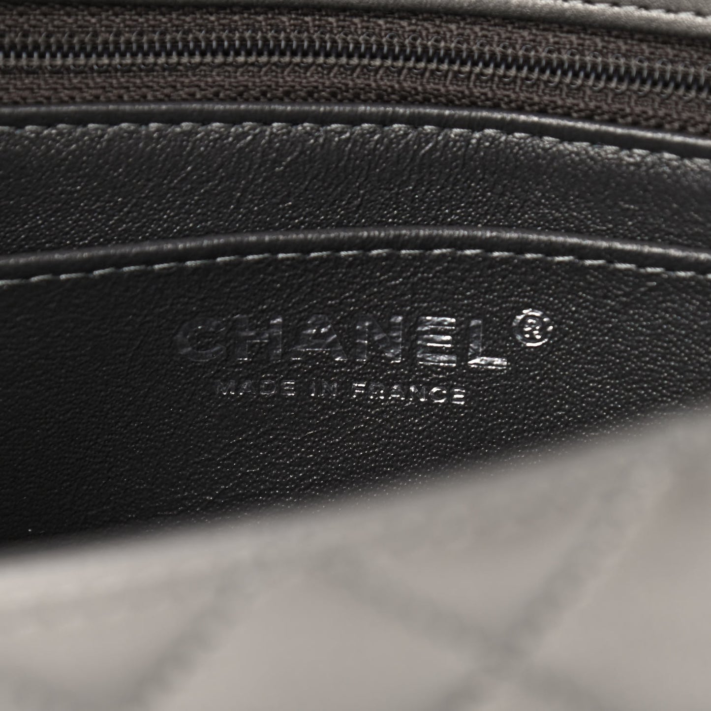 Metallic Calfskin Quilted Mini Rectangular Flap Ruthenium