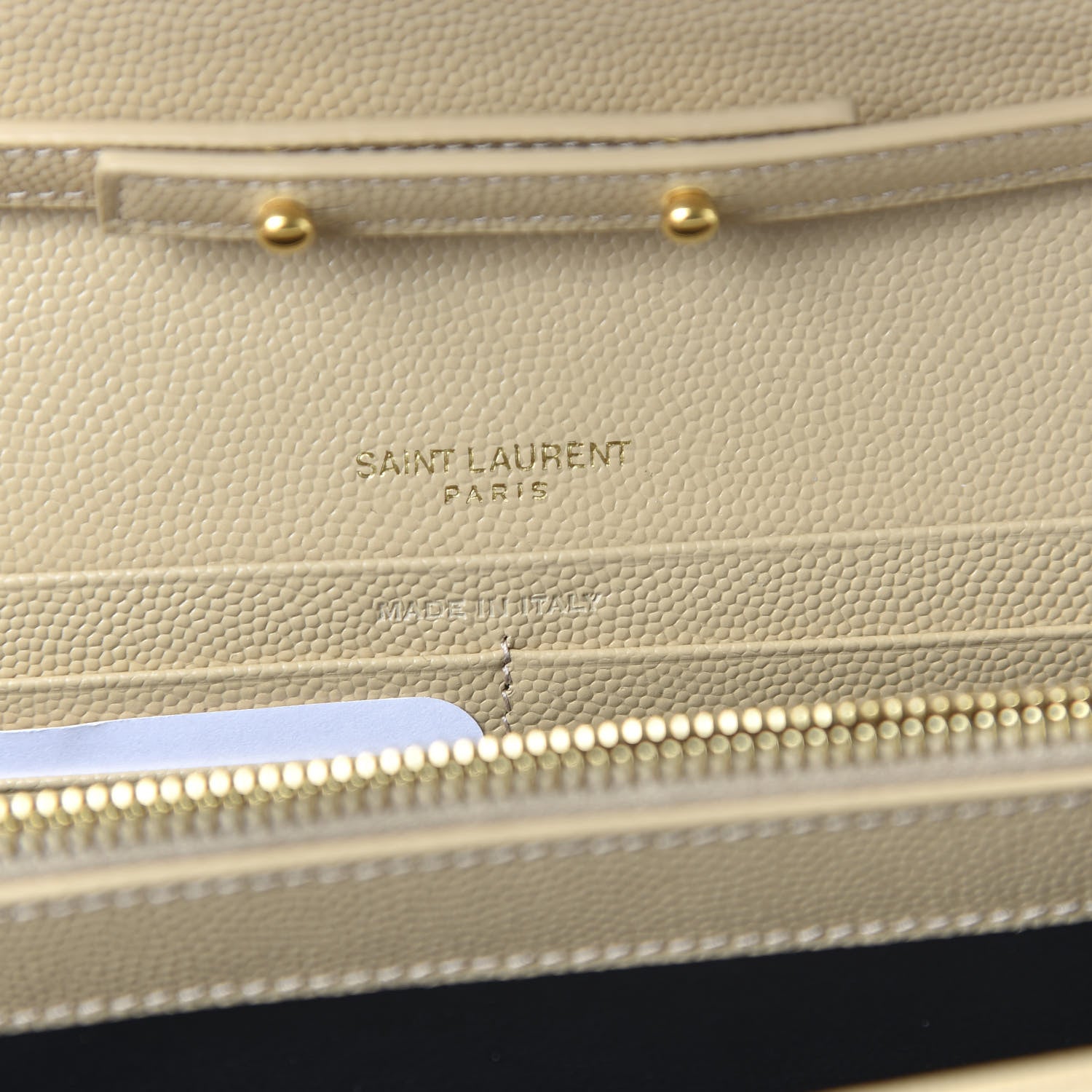 Saint Laurent Grain De Poudre Matelasse Chevron Monogram Chain Wallet Nude Powder 8 of 10