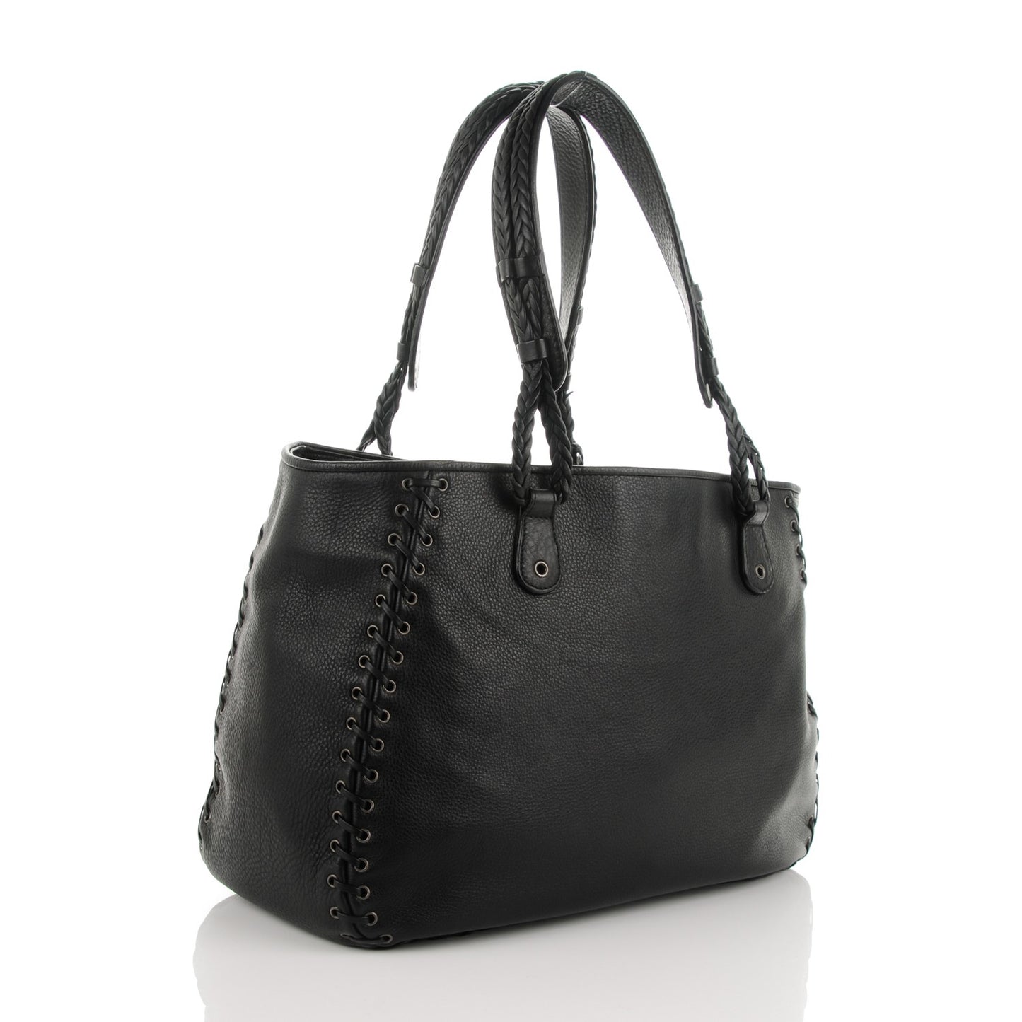 Calfskin Ethnic Tote Black