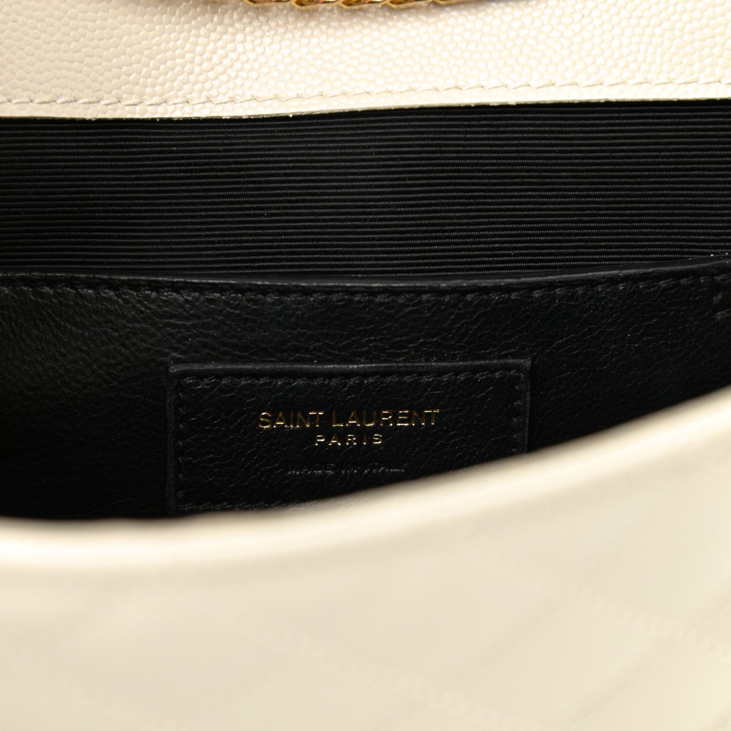 Saint Laurent Grain De Poudre Textured Mixed Matelasse Triquilt Small Monogram Satchel Crema Soft 7 of 8