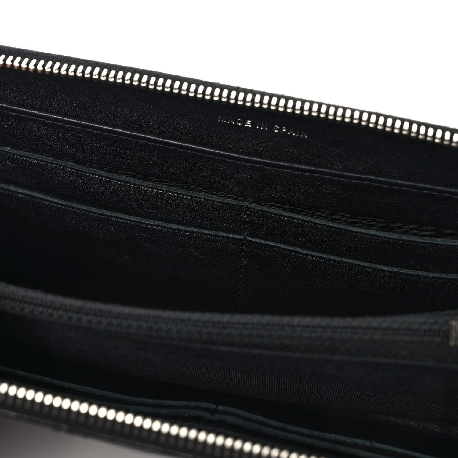 Chanel Striated Patent Zip Around Wallet Black 8 of 9