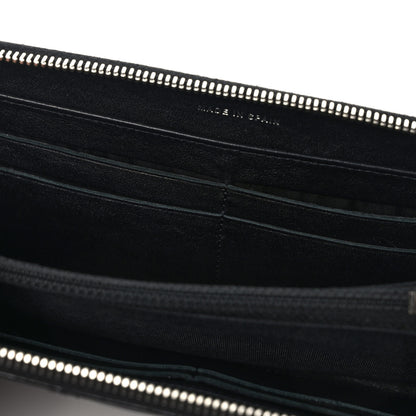 Chanel Striated Patent Zip Around Wallet Black 8 of 9