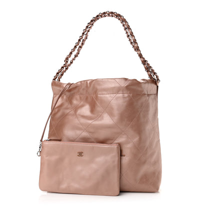 Chanel Metallic Calfskin Quilted Small Chanel 22 Pink 1 of 10