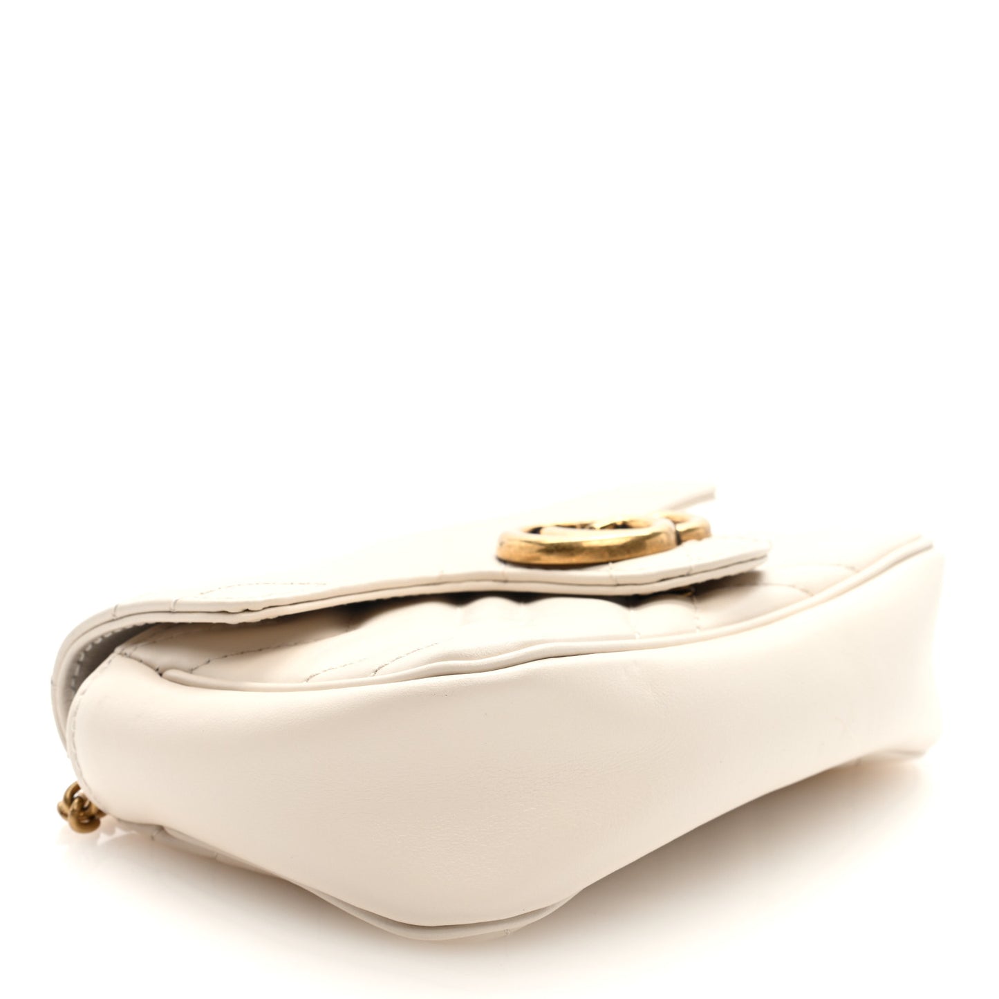 Calfskin Matelasse Super Mini GG Marmont Shoulder Bag White