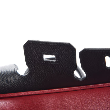 Hermes Epsom Horseshoe Birkin 25 Black Rouge Vif 10 of 36