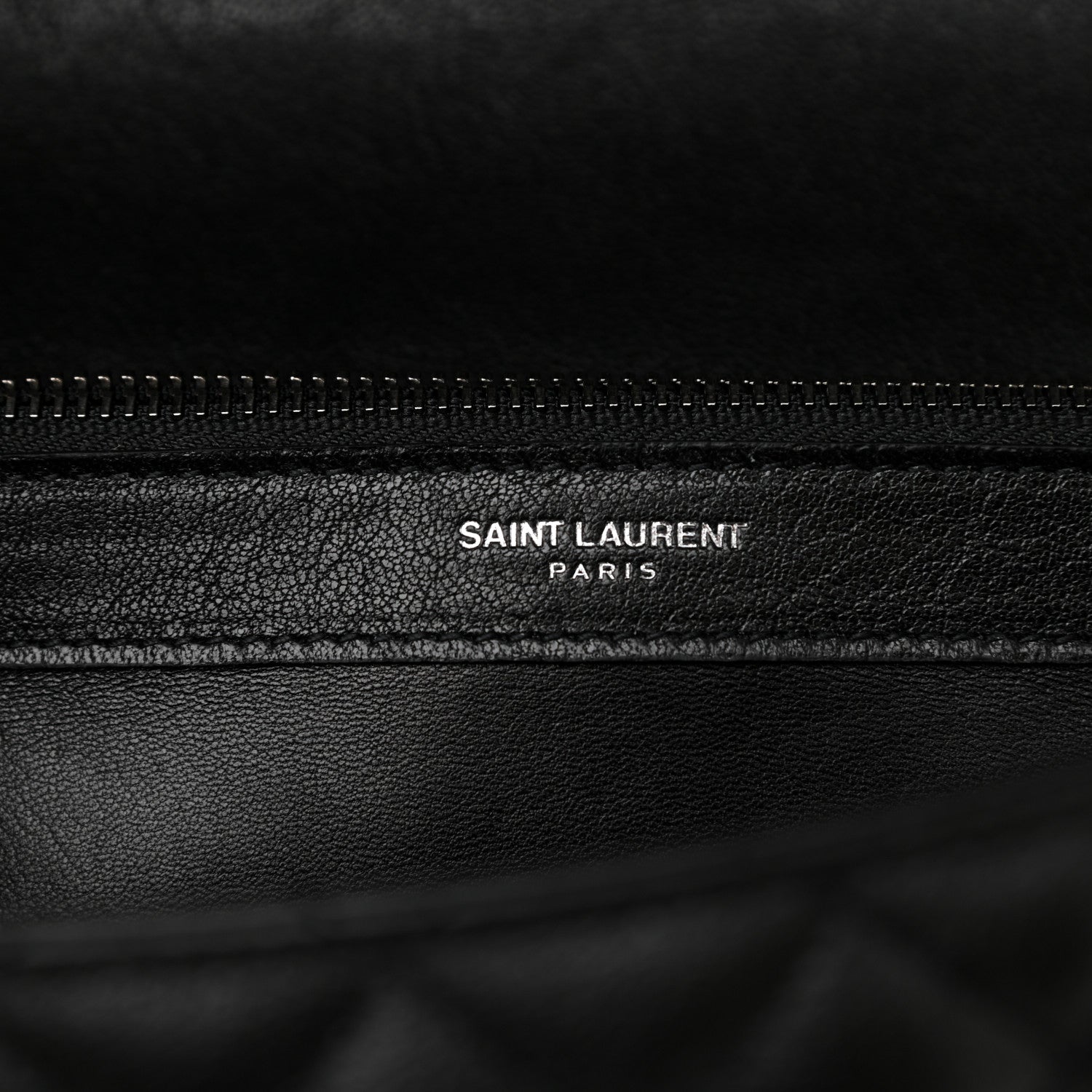 Saint Laurent Calfskin Mixed Matelasse Triquilt Large Monogram Satchel Black 6 of 10