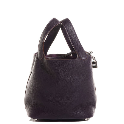 Hermes Taurillon Clemence Picotin Lock 18 PM Raisin 1 of 12