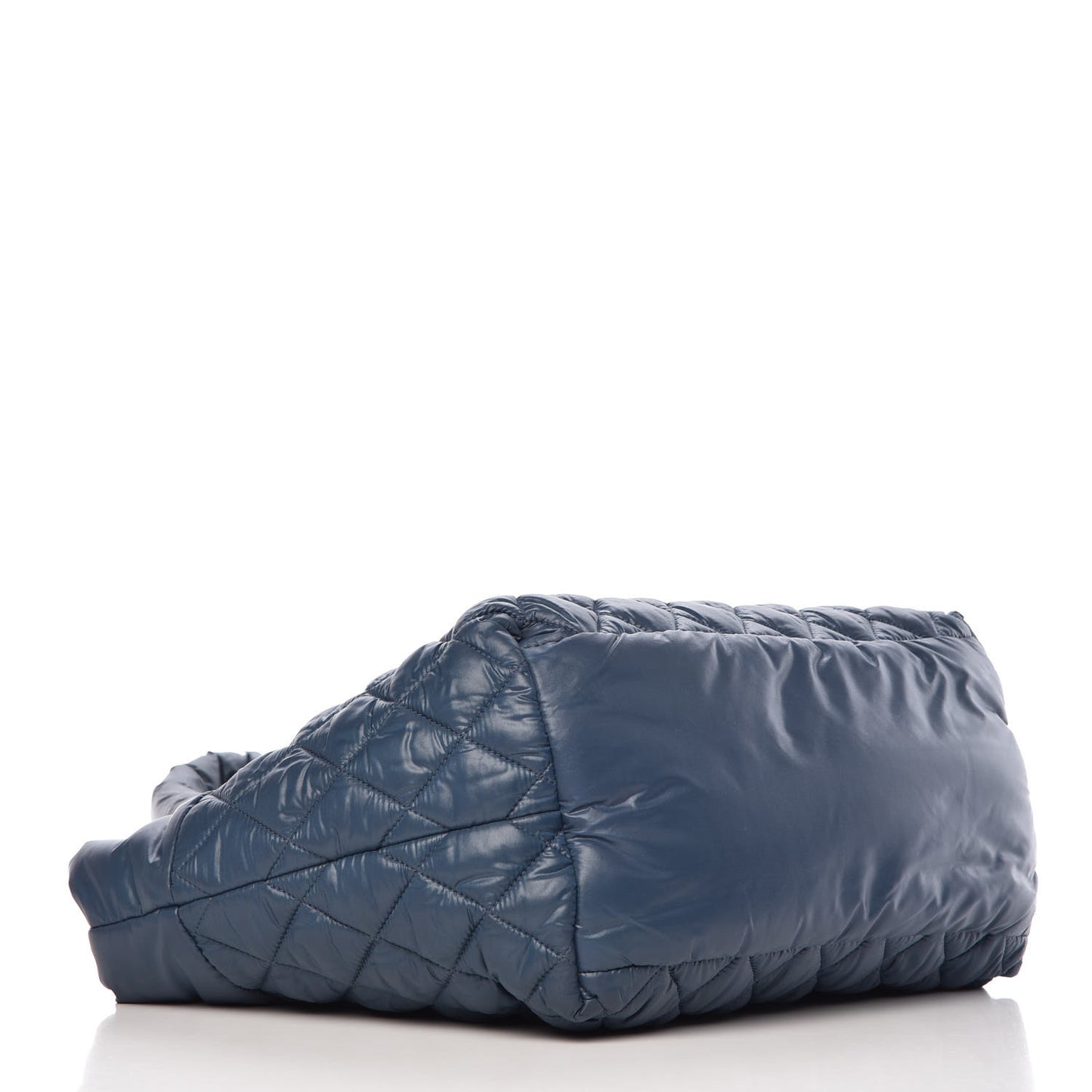 Nylon Quilted Small Coco Cocoon Reversible Tote Blue