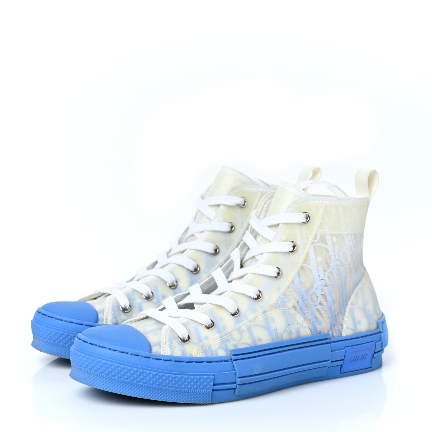 Christian Dior Technical Canvas Oblique Gradient Mens B23 High Top Sneakers 41 Blue 3 of 8