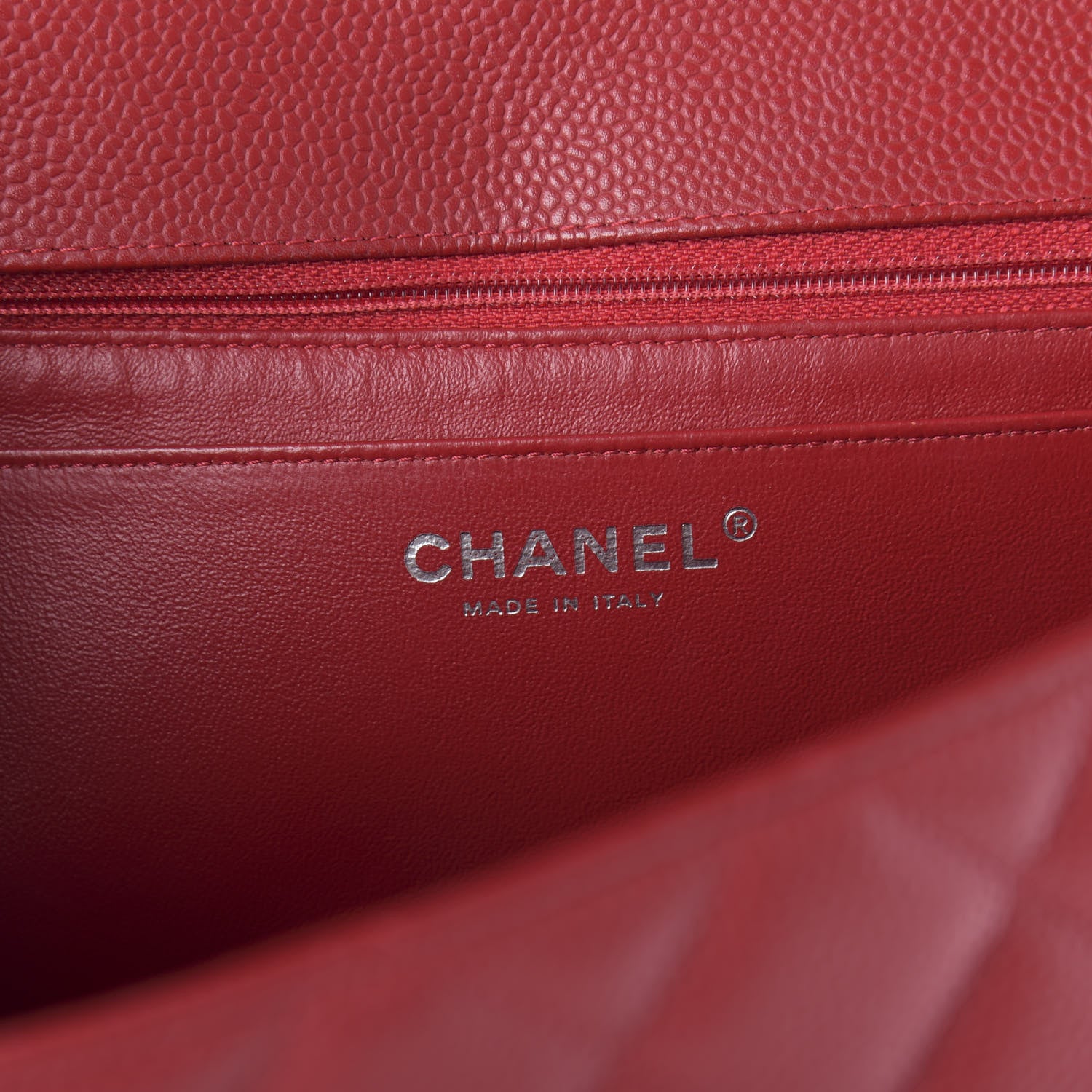 Chanel Caviar Quilted Maxi Single Flap Red 8 of 10