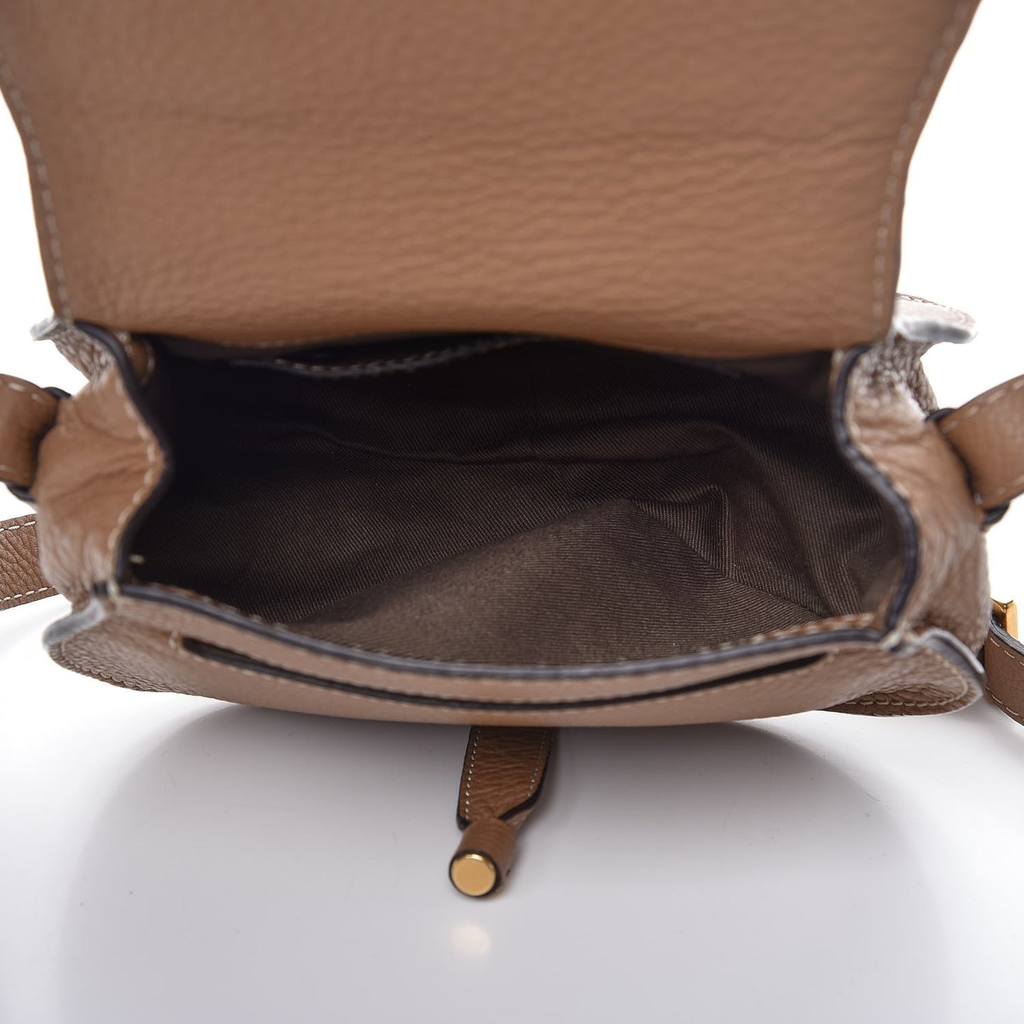 Calfskin Mini Marcie Round Crossbody Bag Nut