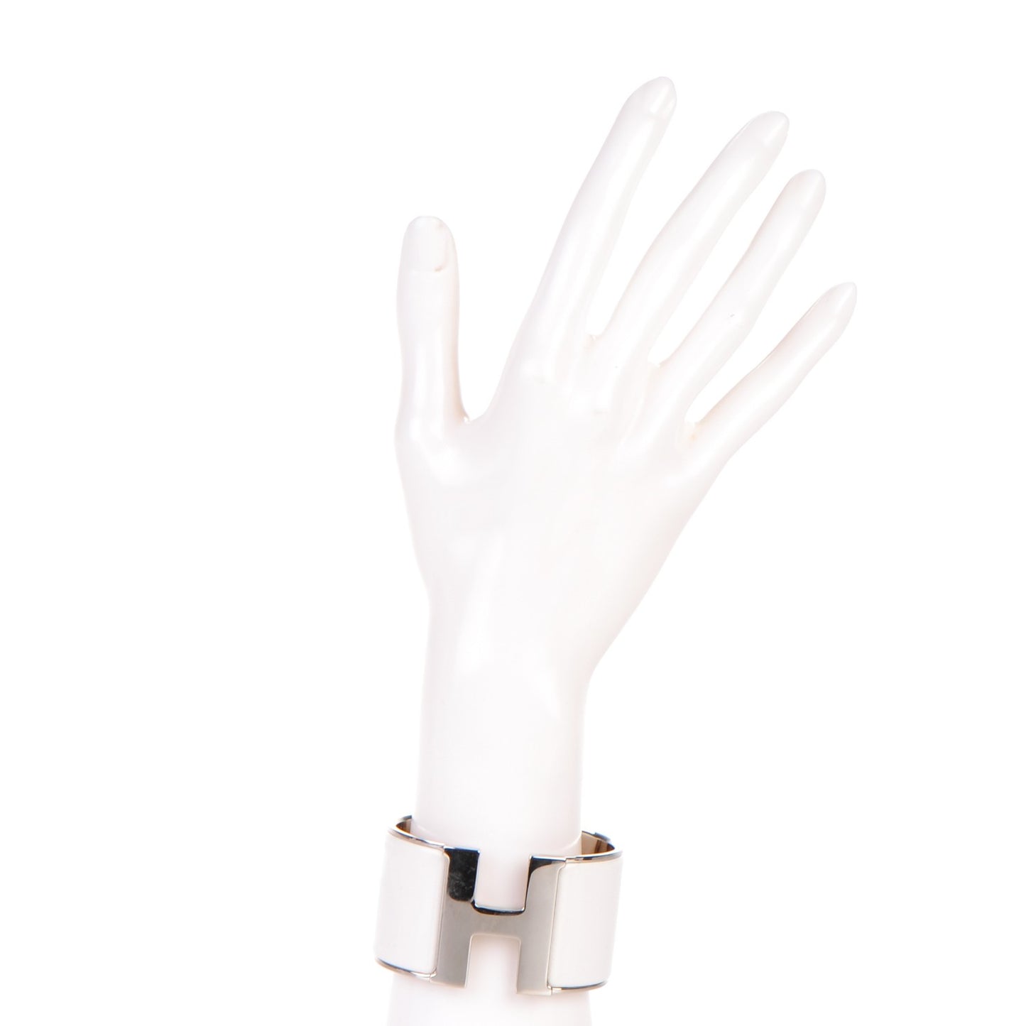 Enamel Extra Wide Clic Clac Bracelet PM White