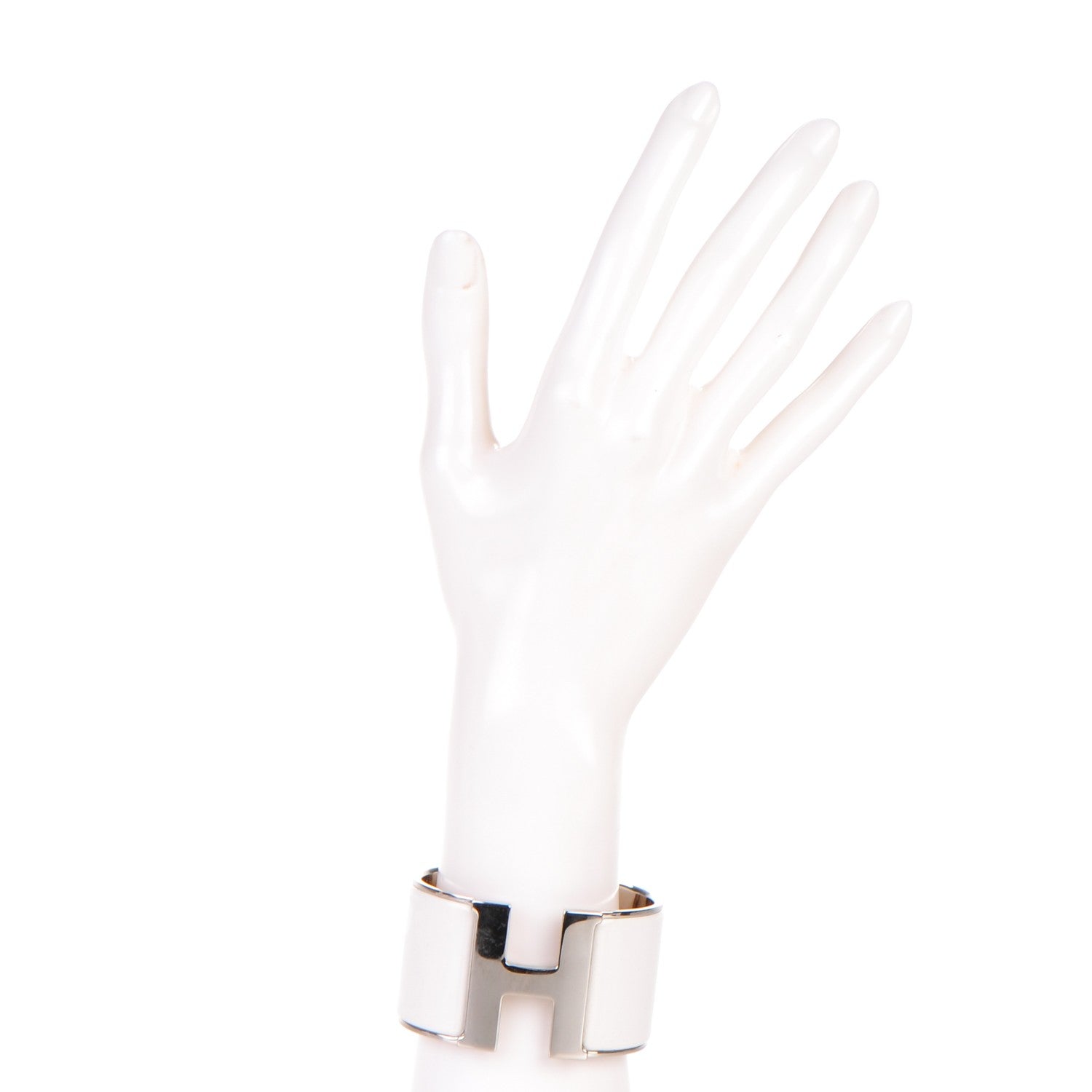 Hermes Enamel Extra Wide Clic Clac Bracelet PM White 2 of 5