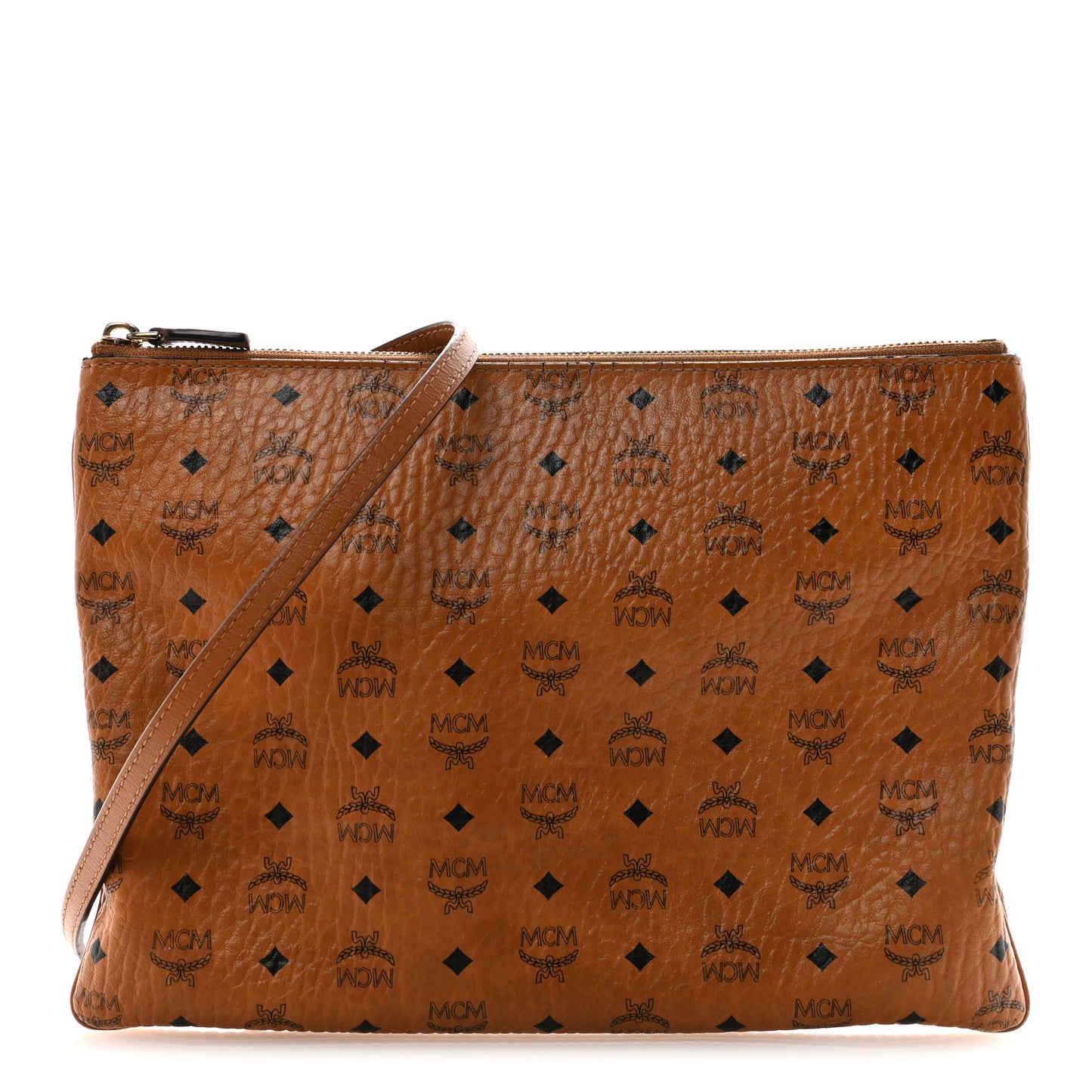 Visetos Medium Crossbody Pouch Cognac