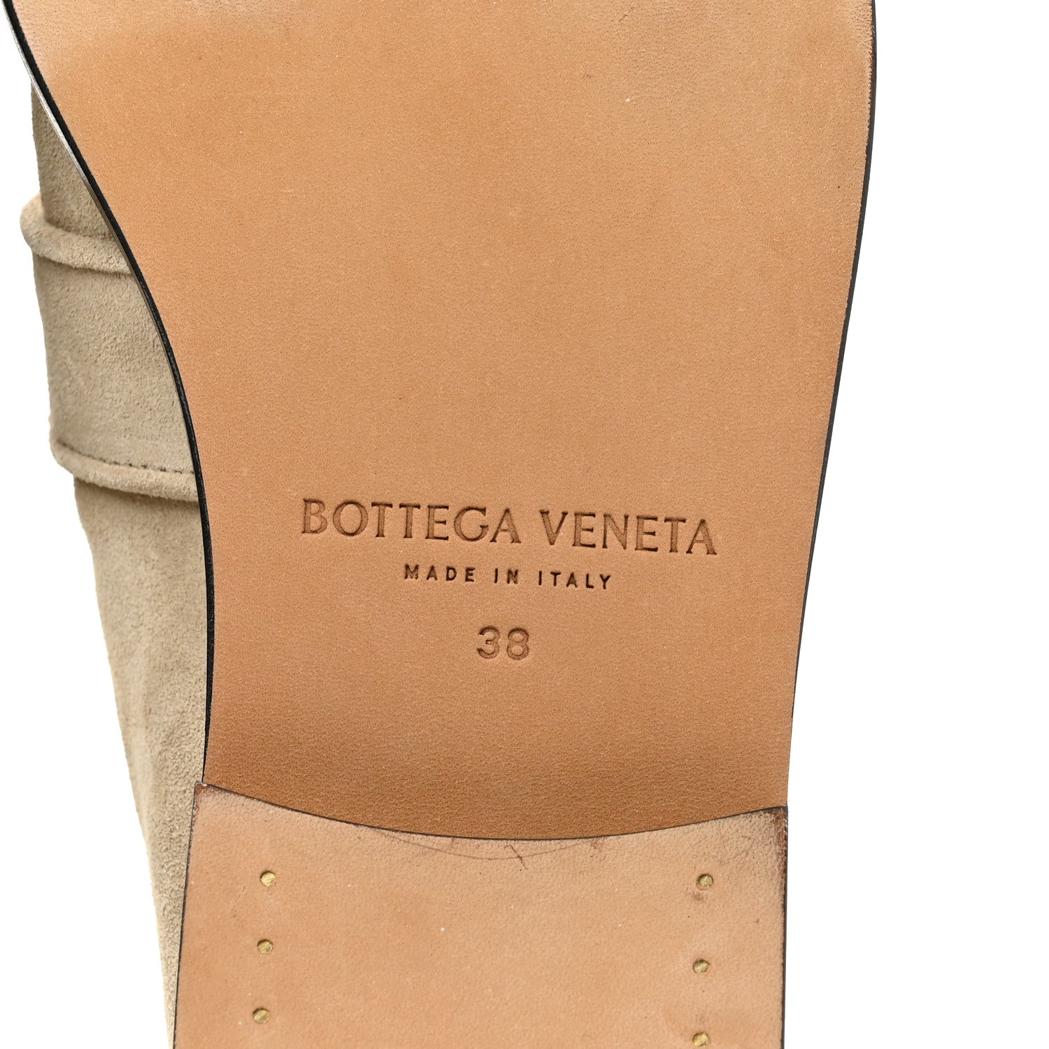 Bottega Veneta Suede Astaire Knot Loafers 38 Ecru 8 of 9