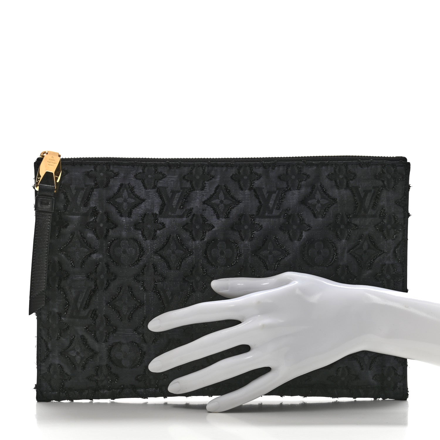 Louis Vuitton Monogram Lurex Flat Zip Pochette Noir 2 of 9