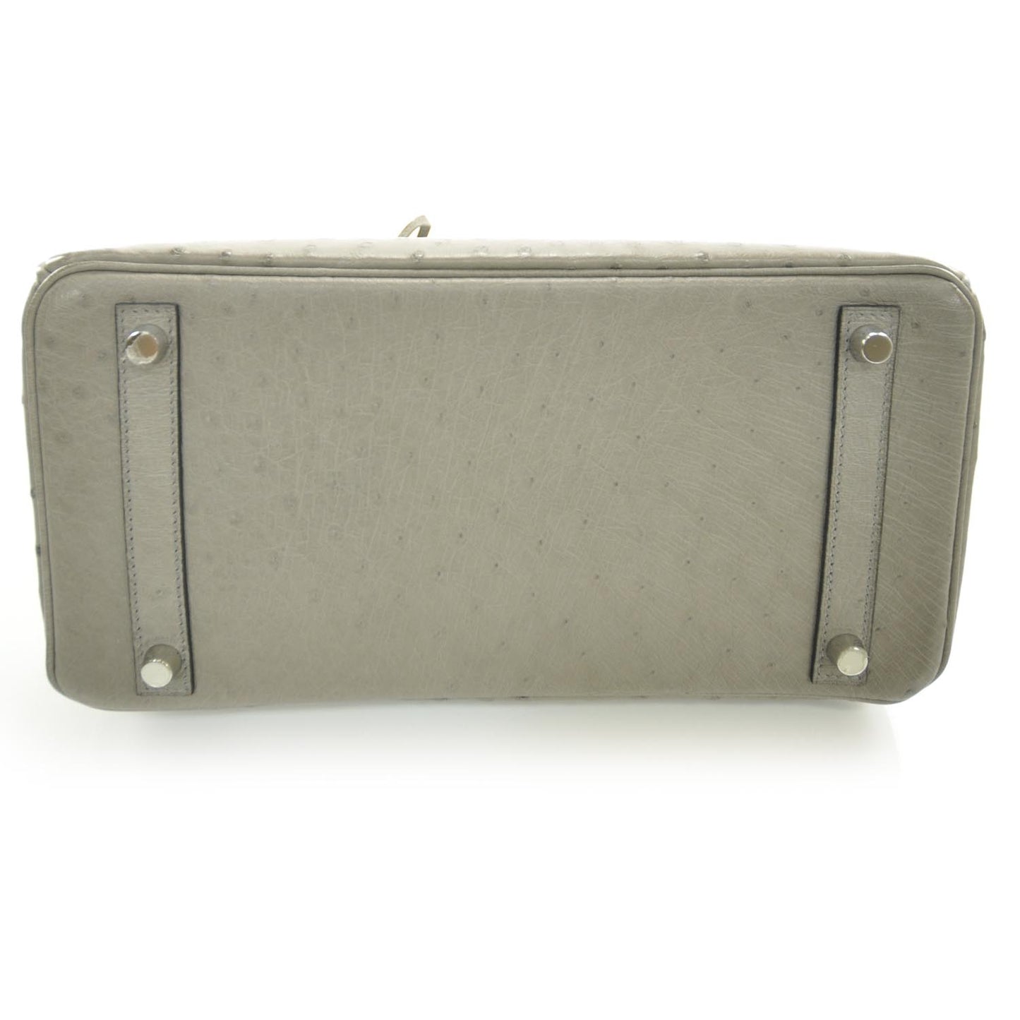 Ostrich Birkin 30 Gris Tourterelle