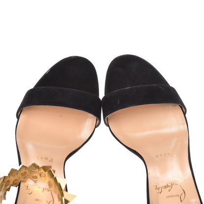 Christian Louboutin Veau Velours Planetava Spike Sandals 36 Black 10 of 13