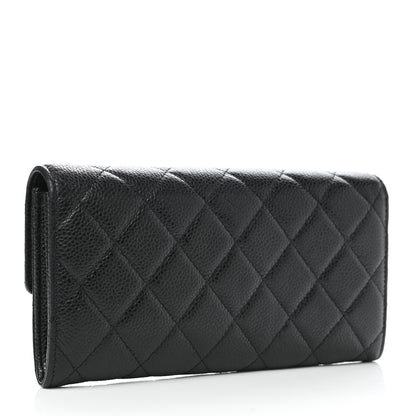 Chanel Caviar Quilted Large Gusset Flap Wallet Black 3 of 9
