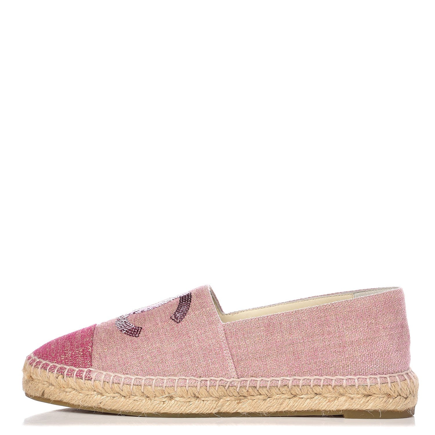 Chanel Toile Sequin CC Espadrilles 39 Pink Dark Pink 1 of 10