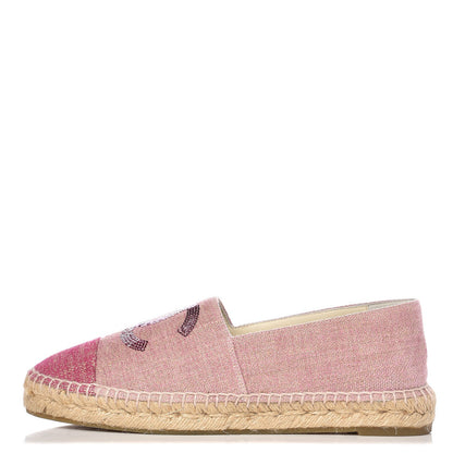Chanel Toile Sequin CC Espadrilles 39 Pink Dark Pink 1 of 10