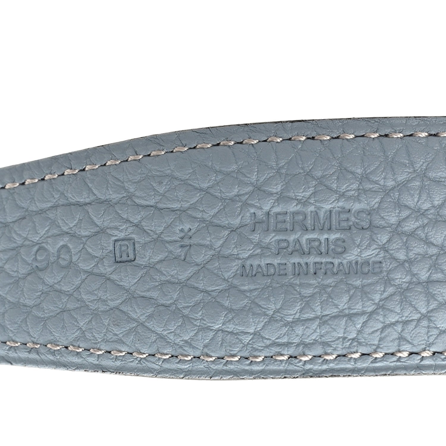 Hermes Box Togo 32mm Belt Strap 90 36 Marine Bleu Ciel 3 of 5