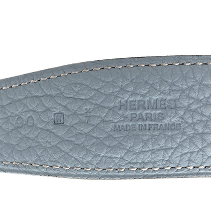 Hermes Box Togo 32mm Belt Strap 90 36 Marine Bleu Ciel 3 of 5