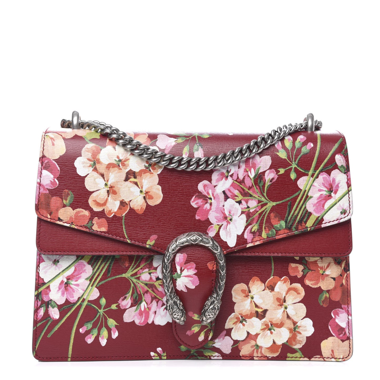 Calfskin Blooms Print Medium Dionysus Shoulder Bag Romantic Cherry Multicolor