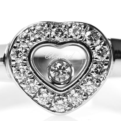 Chopard 18K White Gold Diamond Happy Diamonds Heart Ring 50 5.25 7 of 7