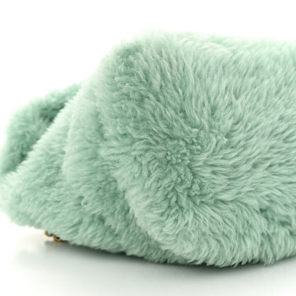 Saint Laurent Merino Shearling Lambskin Quilted Small Loulou Puffer Monogram Chain Satchel Iced Mint 9 of 11