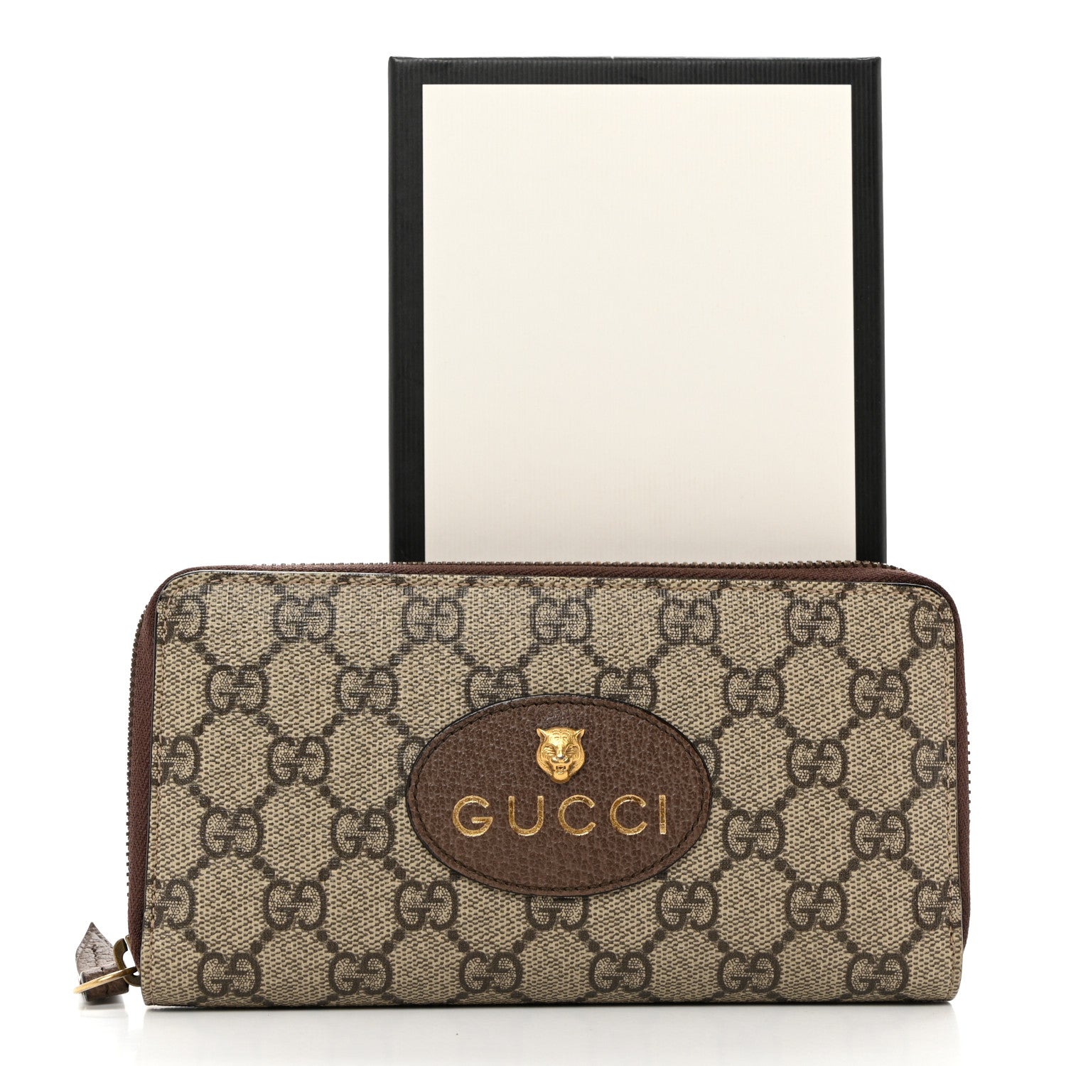 Gucci GG Supreme Monogram Neo Vintage Zip Around Wallet Beige Crop New Acero 8 of 8