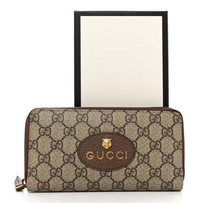 Gucci GG Supreme Monogram Neo Vintage Zip Around Wallet Beige Crop New Acero 8 of 8