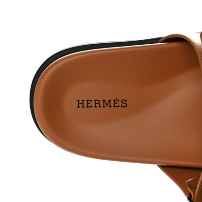 Hermes Calfskin Mens Chypre Sandals 43 Gold 7 of 9