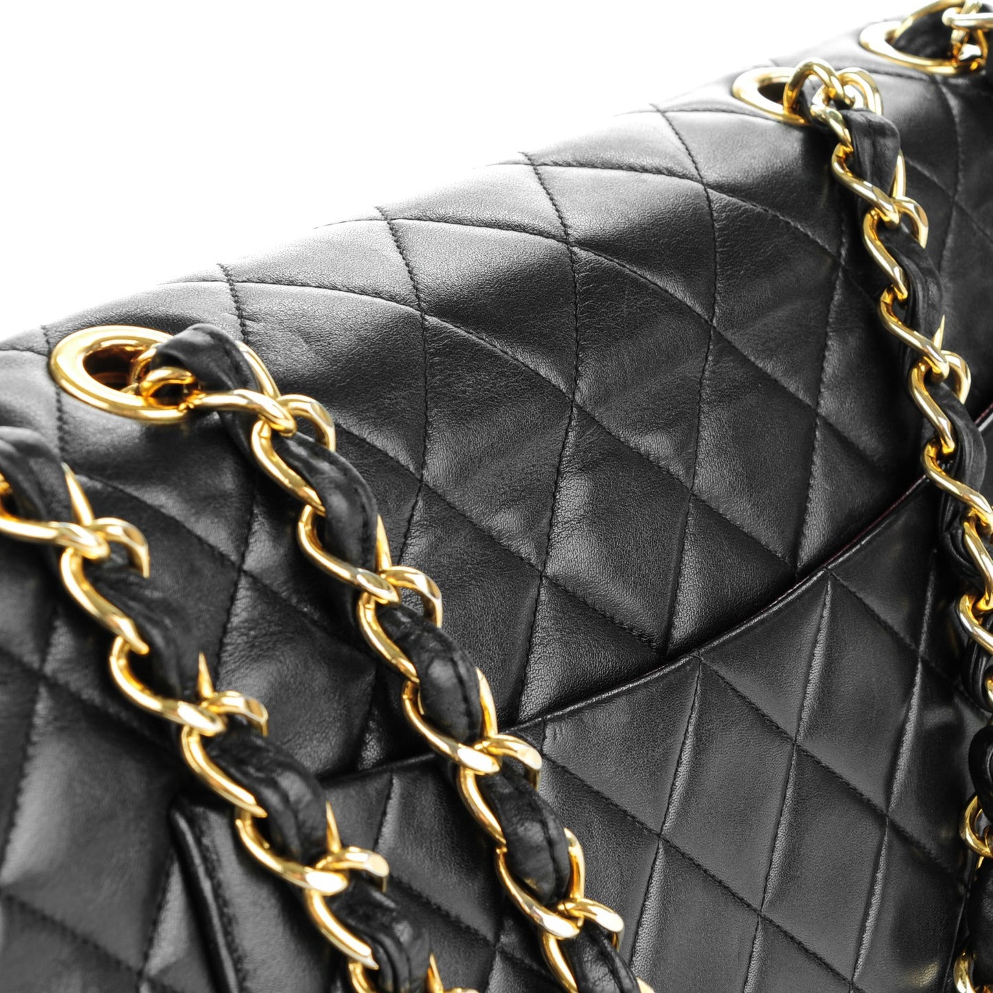 Lambskin Quilted XL Jumbo Single Flap Black